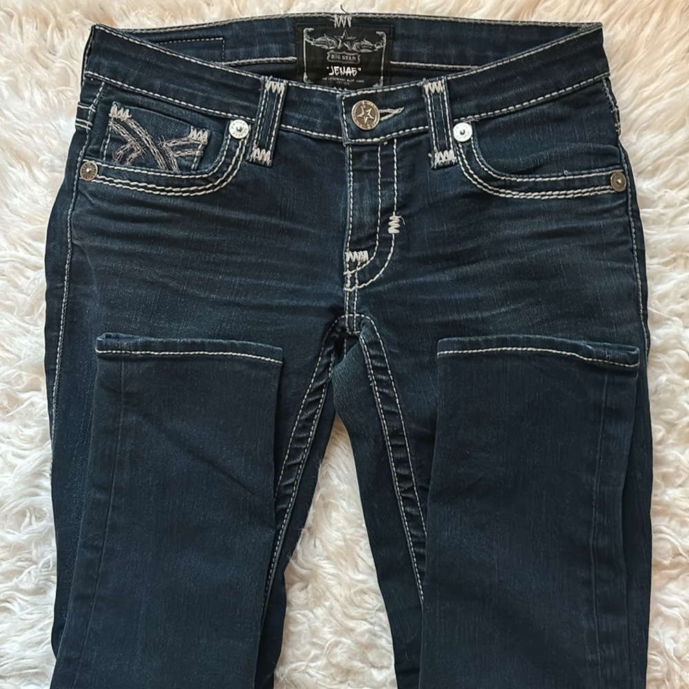 Big Star⭐️Jenae Ankle Skinny Black Label Stretch Dark Wash Jean 26R - Picture 3 of 16